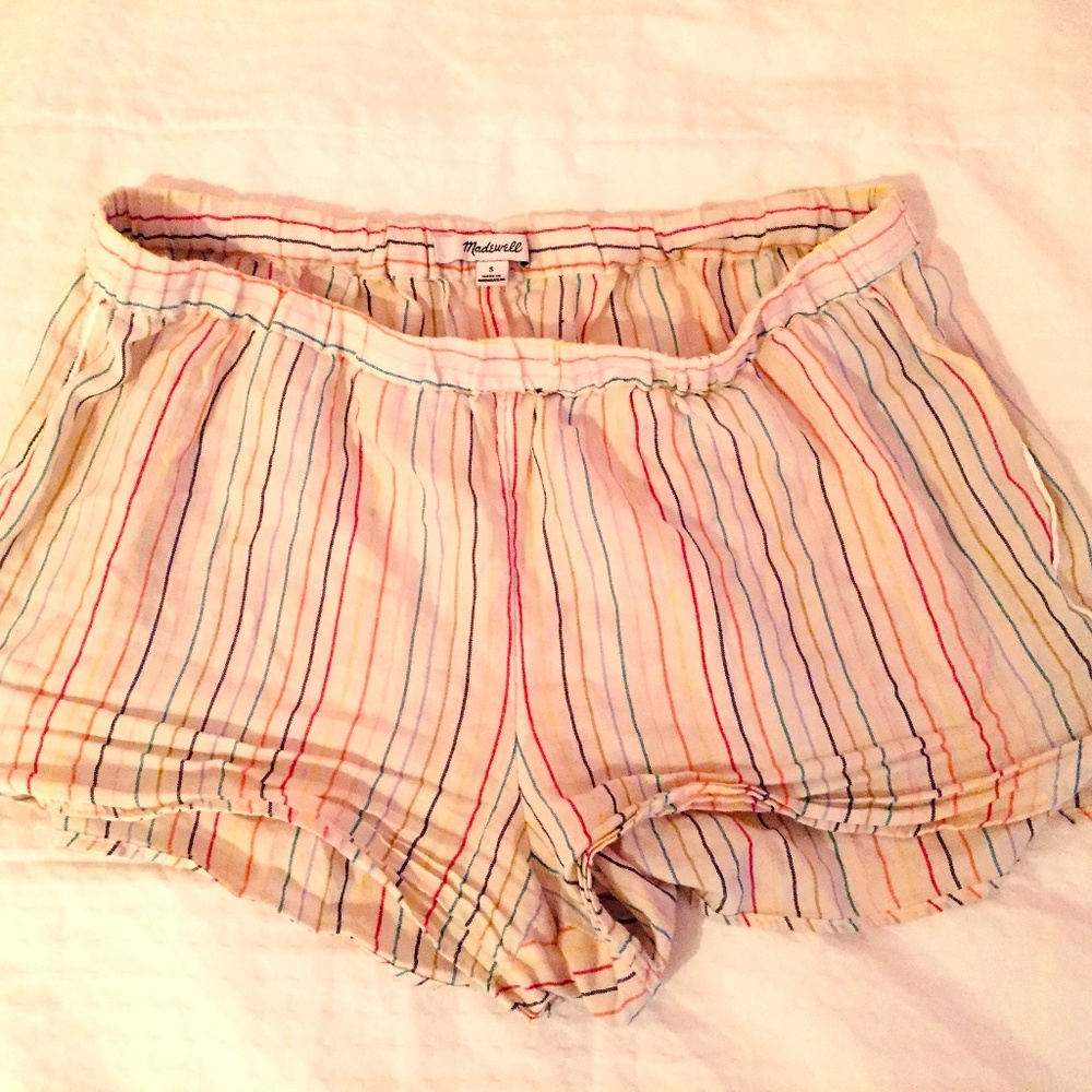 Madewell Rainbow Stripe Pajama Shorts